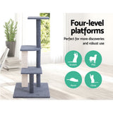 Cat Tree 124cm Scratching Post Tower Scratcher Trees Wood Condo Board
