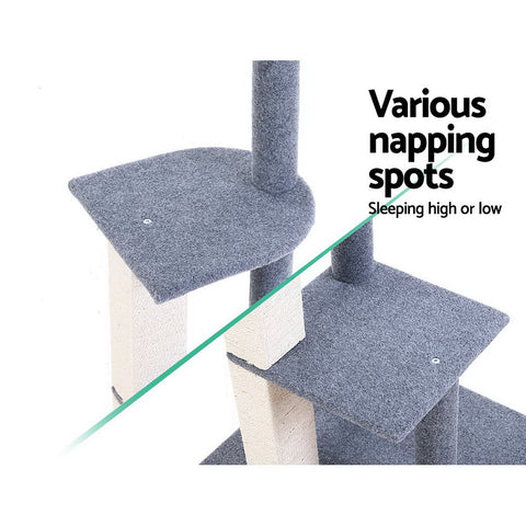 Cat Tree 124cm Scratching Post Tower Scratcher Trees Wood Condo Board