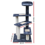 Cat Tree 100cm Scratching Post Scratcher Tower Wood Condo House Trees Bed