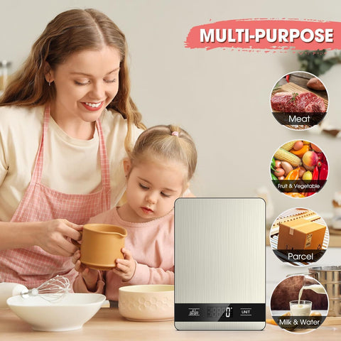10kg/1g Precision Kitchen Scale: Ultra-Thin, Multi-Unit, Stainless Steel for Aussie Home Cooks