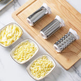 Hand Crank Rotary Cheese Grater with 3 Stainless Steel Drums, Kitchen Shredder Slicer for Cheese Butter