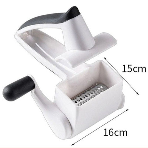 Hand Crank Rotary Cheese Grater with 3 Stainless Steel Drums, Kitchen Shredder Slicer for Cheese Butter
