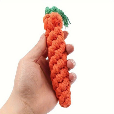 Durable Carrot - Shaped Cotton Rope Dog Toy for Interactive Play, Chewing, and Dental Health – Fun Tug - of - War and Fetch Toy for Medium to...