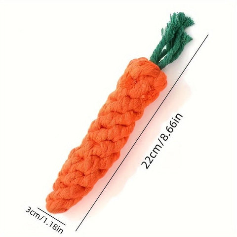 Durable Carrot - Shaped Cotton Rope Dog Toy for Interactive Play, Chewing, and Dental Health – Fun Tug - of - War and Fetch Toy for Medium to...