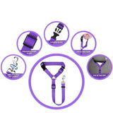 Protect Your Pet on the Road: 2 - in - 1 Adjustable Dog Car Safety Tether and Leash, 360° Rotating Hook for Cars and SUVs, Secure Your Cat or Dog...