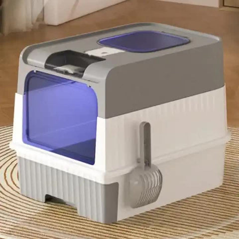 Automatic UV Sterilizing Cat Litter Box - Enclosed Design, Odor Control, and UV Germicidal Technology