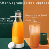 White Portable Rechargeable Blender Bottle, 500ml, USB Charging, 1200mAh, with 304 Stainless Steel Blade – For...