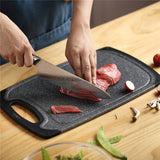 Black 3-Piece Marble Pattern Cutting Board Set – Non-slip PP Plastic, Hanging Design, Kitchen Knife Chopping...