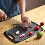 Black 3-Piece Marble Pattern Cutting Board Set – Non-slip PP Plastic, Hanging Design, Kitchen Knife Chopping...