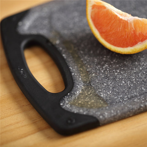 Black 3-Piece Marble Pattern Cutting Board Set – Non-slip PP Plastic, Hanging Design, Kitchen Knife Chopping...