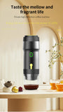 Silver 3-in-1 Portable Electric Espresso Maker - Rechargeable Travel Coffee Machine for Capsules & Ground Coffee