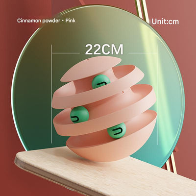 Pink Interactive Cat Scratching Ball Toy - Multi - layer Track with Rolling Ball