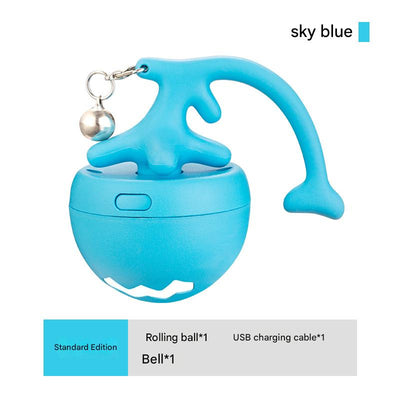 Rechargeable Interactive Cat Toy - Self - Rolling Ball with LED Light, Standard Edition Blue