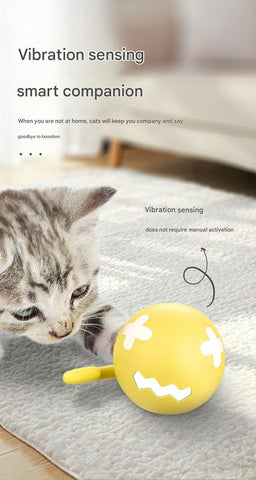 Rechargeable Interactive Cat Toy - Self - Rolling Ball with LED Light, Standard Edition Blue