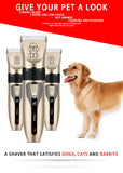 Professional Pet Grooming Hair Clipper Kit - Rechargeable, Low Noise, with Ceramic Blades & 5 - Speed Adjustment(gold)