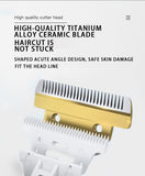 Professional Pet Grooming Hair Clipper Kit - Rechargeable, Low Noise, with Ceramic Blades & 5 - Speed Adjustment(gold)