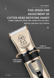 Professional Pet Grooming Hair Clipper Kit - Rechargeable, Low Noise, with Ceramic Blades & 5 - Speed Adjustment(gold)
