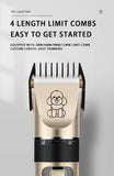Professional Pet Grooming Hair Clipper Kit - Rechargeable, Low Noise, with Ceramic Blades & 5 - Speed Adjustment(gold)