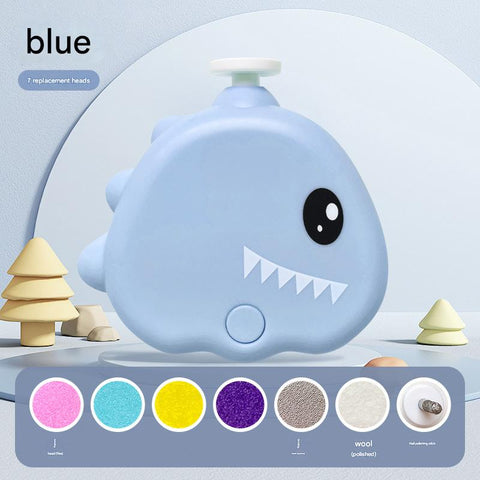Blue Cute Dinosaur Electric Pet Nail Grinder - 3 - Speed, Low Noise, USB - C for Dogs & Cats