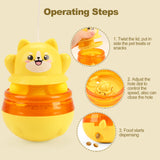 Yellow 3 - in - 1 Interactive Cat Toy - Tumbler, Treat Dispenser, Track & Teaser Ball