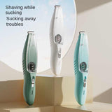 Green Rechargeable Pet Grooming Clipper with Built - in Vacuum - Low Noise Hair Trimmer for Dogs & Cats