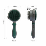 Pink & Grey Dual - Sided Pet Grooming Brush - Self - Cleaning Slicker & Gentle Massage Bath Comb for Dogs & Cats