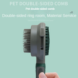 Pink & Grey Dual - Sided Pet Grooming Brush - Self - Cleaning Slicker & Gentle Massage Bath Comb for Dogs & Cats