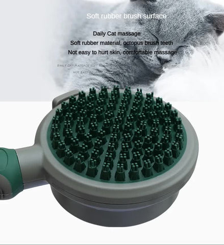 Pink & Grey Dual - Sided Pet Grooming Brush - Self - Cleaning Slicker & Gentle Massage Bath Comb for Dogs & Cats