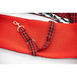 Black and Red Checkered Comfortable Pet Sling Carrier for Small Dogs & Cats - Breathable Cotton Checkered Bag, Hands - Free, Safety Features