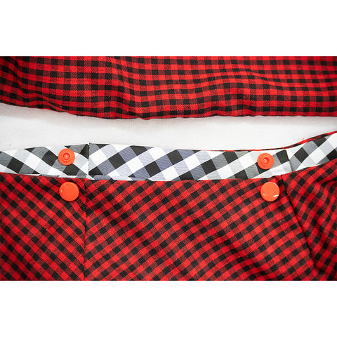 Black and Red Checkered Comfortable Pet Sling Carrier for Small Dogs & Cats - Breathable Cotton Checkered Bag, Hands - Free, Safety Features
