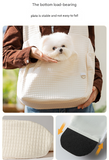 Beige Soft Quilted Pet Carrier Backpack - Front Pack for Small Dogs & Cats (Up to 6kg) | Secure X - Straps, Breathable Design