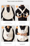 Beige Soft Quilted Pet Carrier Backpack - Front Pack for Small Dogs & Cats (Up to 6kg) | Secure X - Straps, Breathable Design