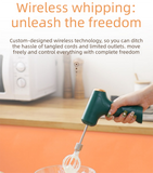 Cordless Electric Hand Mixer - Rechargeable 3-Speed Egg Beater & Cream Whisk - Lightweight Self-Standing Design...
