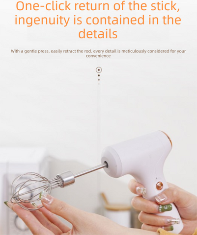 Cordless Electric Hand Mixer - Rechargeable 3-Speed Egg Beater & Cream Whisk - Lightweight Self-Standing Design...