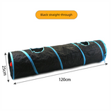 Black Straight - Through Cat Tunnel Play Set with Collapsible Design, Interactive Ball & Durable Fabric – Ideal for Indoor Cats to Exercise and...