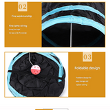 Black Straight - Through Cat Tunnel Play Set with Collapsible Design, Interactive Ball & Durable Fabric – Ideal for Indoor Cats to Exercise and...