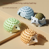 3 - Pack Cat Hedgehog Lick Toys – Rotating Catnip Ball Scratcher with Adhesive Mount, ABS Self - Play Wall Toy in Green, Blue & Brown