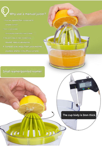 4-in-1 Manual Citrus Juicer with Grater and Egg Separator -Free Multi-Function Hand Press Lemon Orange Squeezer...