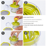 4-in-1 Manual Citrus Juicer with Grater and Egg Separator -Free Multi-Function Hand Press Lemon Orange Squeezer...
