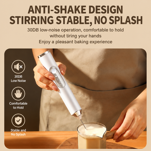 J-17 Black Wireless Handheld Electric Milk Frother / Egg Beater / Dough Mixer with 3 Stainless Steel Heads &...